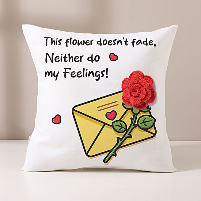 Cupids Rose Patch Cushion