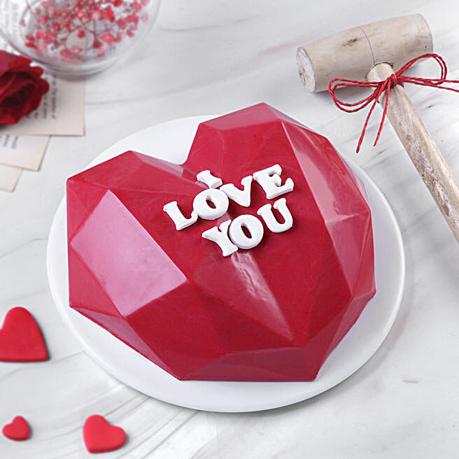 Red Heart Truffle Pinata Cake 1Kg