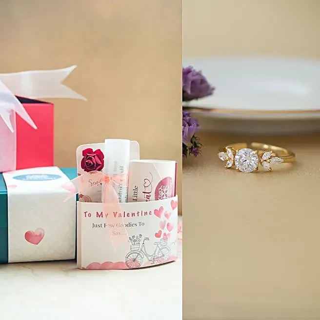 Proposal Solitaire Ring Valentine Gift Hamper