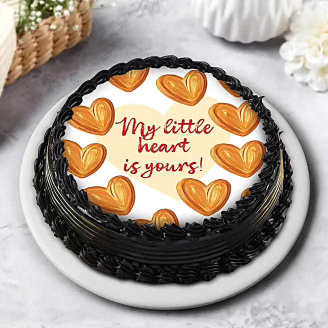 Valentine Hearts Photo Truffle Cake: 500g