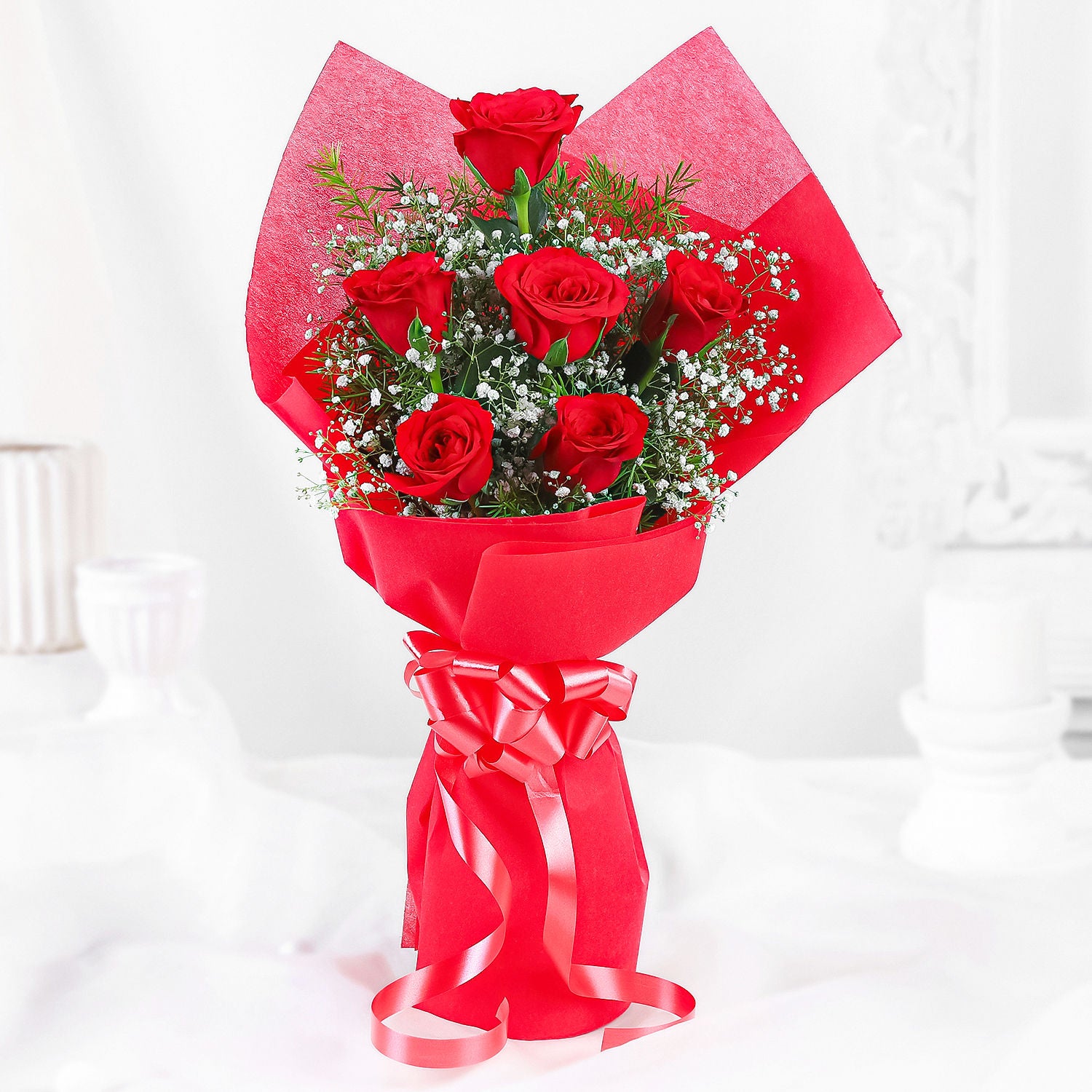 vivid love 6 roses boquet